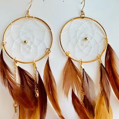 Dreamcatcher Earrings Colors Are Dark Brown And Softer Brown Metal Material Feather Materials Dangles Beading Detail Super Pretty Lightweight If Bundle Earrings & Necklace Will Give You Bundle Deal Matching Necklace Sold Separately Black Dreamcatcher, Dreamcatcher Earrings, Black Dream Catcher, Dream Catcher Earrings, Dream Catchers, Matching Necklaces, Metal Material, Diy Earrings, Earring Necklace