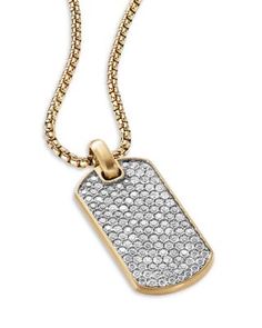 David Yurman Men's Rhodium-Plated & 18K Yellow Gold Chevron Diamond Tag Pendant David Yurman Mens, Gold Chevron, Diamond Guide, Rare Gemstones, Men's Necklace, David Yurman, Luxury Jewelry, Jon Snow, Precious Metals