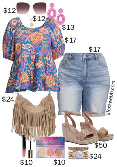 Boho Shorts Outfit, Plus Size Boho Fashion, Plus Size On A Budget, Plus Size Spring Dresses, Summer Business Casual Outfits, Plus Size Summer Casual, Business Casual Dress Code, Alexa Webb, Plus Size Bohemian