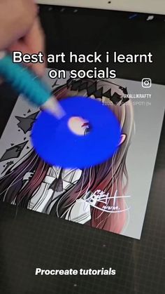 someone is using a toothbrush to brush their teeth on the computer screen, with text that reads best art hack i learn on socials