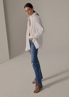 THE EX-BOYFRIEND SHIRT French Tuck, Favorite Daughter, Mother Denim, Boyfriend Shirt, Ex Boyfriend, Zadig And Voltaire, Box Pleats, Over It, White Denim