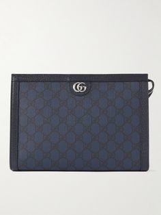 Gucci’s 'Ophidia' pouch has been made in Italy from signature monogrammed Supreme coated-canvas and features card slots inside, so you can leave your wallet at home. It's trimmed with leather for durability and features a practical wrist strap. Shop Gucci, Gucci Collection, Gucci Ophidia, Blue Texture, Gucci Accessories, Canvas Pouch, Mr Porter, Wrist Strap, New Bag