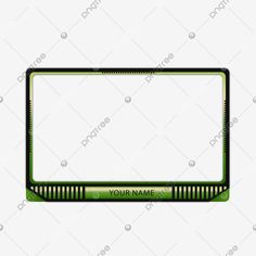 a computer screen with the text your name in green and white on it's side