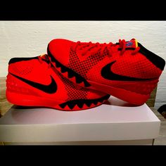 Just Like New Pair Of Kyrie 1 Red/Black Chicago Bulls Colorway. These Are Some Of The First Kyrie’s To Hit The Market. These Were Worn Indoors, One Time. Incredibly Clean. Look Just Like New Author The Exception Of Very Minor Scuff To The Back Heel (Pictured). Size 6y Comes With Original Box. Casual Red Running Shoes With Rubber Waffle Outsoles, Red Basketball Shoes With Boost Midsole And Round Toe, University Red Basketball Shoes With Rubber Sole, Sporty Red Basketball Shoes With Rubber Waffle Outsoles, Red Basketball Shoes With Boost Midsole, Red Running Shoes With Branded Insole And Round Toe, University Red Casual Basketball Shoes With Round Toe, Casual University Red Basketball Shoes With Round Toe, Casual University Red Running Shoes With Round Toe