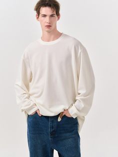 Composition : 95% of polyester + 5% of polyurethaneCountry of Origin : VIETNAM Long Sleeve Tshirt, Top Outfits, Mens Outfits, White, Long Sleeve, T Shirt, Clothes