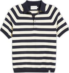 Classic Striped Collared Polo Shirt, Casual Collared Polo Shirt With Striped Cuffs, Preppy Striped Polo Shirt, Striped Preppy Polo Shirt, Classic Striped Polo Shirt, Casual Striped Polo Shirt For Golf, Casual Striped Polo Shirt, Casual Polo Shirt With Contrast Stripes For Golf, Casual Golf Polo Shirt With Contrast Stripes