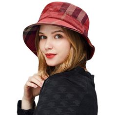 100% Cotton Materail: Velvet, Soft And Comfortable, Light And Breathable, Perfect For Spring Fall Winters. One Size Fits Most Women/Ladies/Girls With Head Circumference-60cm(23.62"),Brim-7.5cm( 2.95"). Vintage Plaid Print Travel Fisherman Cap : Plaid & Tartan & Checks Patchwork Design,Classic And Stylish; Flat Top, Wide Brim Sun Visor; Packable And Rollable,Easy To Fold,Can Be Placed In A Bag Or Pocket. Red Short Brim Hat For Fall, Red Wide Brim Hat For Fall, Casual Wide Brim Plaid Hat, Trendy Red Outdoor Hat, One Size Fits Most Sun Hat For Fall, Casual Bucket Hat For Fall, Casual Fall Bucket Hat, One Size Fits Most Cloche Hat For Outdoor, Red Casual Brimmed Hat