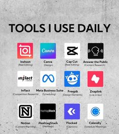 an advertisement for tools use daily with many different types of logos on the front and back