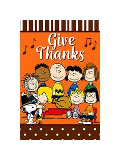 the peanuts gang give thanks card