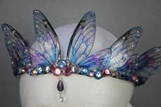 MADE TO ORDER Stunning Forget-Me-Not Blue and Pink Fairy | Etsy Pink Fairy Wings, Mode Indie, Festival Crown, Fairy Crown, Pink Fairy, Fairy Clothes, Crown Bridal, Fairy Queen