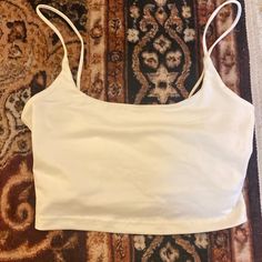 Never Worn! Bright White Bra Cami Croptop By Dazy For Shein; Size Xs White Crop Top With Built-in Bra, White Tank Top With Built-in Bra For Day Out, White Seamless Cotton Crop Top, White Stretch Cami Crop Top, Basic White Top With Built-in Bra, White Crop Top For Loungewear In Spring, White Cami Crop Top With Built-in Bra, White Casual Crop Top With Tank Straps, Casual White Crop Top With Tank Straps