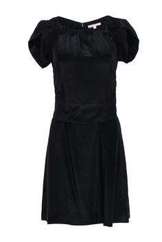 Current Boutique-Rebecca Taylor - Black Silk Belted Dress w/ Floral Appliques Sz 4 Sleeved Cocktail Dress, Spring Stripes, Taylor Made, Belt Design, Fishnet Tights, Floral Applique, Rebecca Taylor, Saturday Night, 15 Dresses