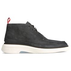 Made with premium materials and built for superior comfort and durability, you can wear this chukka with panache. $49.95 Black Chukka Boots With Textured Sole And Plain Toe, Black High-top Chukka Boots With Rubber Sole, Black Casual Moc Toe Chukka Boots, Casual Black Moc Toe Chukka Boots, Black Plain Toe Chukka Boots For Outdoor, Casual Black Chukka Boots With Rubber Sole, Casual Black Lace-up Chukka Boots, Casual Leather Shoes, Gold Cup