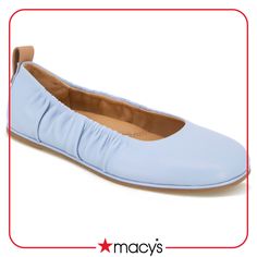 in stock Blue Closed Toe Flats For Spring, Blue Synthetic Flats With Removable Insole, Blue Flats With Removable Insole For Spring, Light Blue Leather Sandals For Spring, Blue Leather Closed Toe Flats, Chic Blue Leather Flats, Blue Leather Spring Sandals, Blue Synthetic Summer Flats, Blue Synthetic Flats For Summer