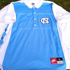 Like New Condition. Blue Collared Tops For College, Blue Summer Shirt For College, Nike Casual Collared Shirt, Casual Nike Collared Shirt, Blue Long Sleeve Shirt For College, Long Sleeve Blue Shirt For College, Nike Cotton Collared Tops, Nike Collared Tops For Spring, White Collared Shirt For College