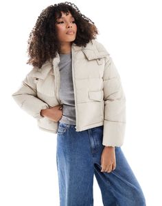 Coats & Jackets by Stradivarius Mid-season layering High collar Zip fastening Pocket details Cropped length Regular fit Below Zero, Cropped Puffer Jacket, Leopard Print Baby, Puff Jacket, Long Coats, Maxi Dress Trend, Pocket Pants, Petite Maternity, Adidas Samba