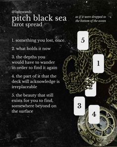 the instructions for how to make a pitch black sea tarot - spied necklace