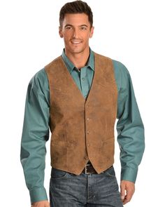 Scully Lamb Leather Western Vest, Maple Blazers With Jeans, Western Groomsmen, Mens Dress Vests, Tan Vest, Western Vest, Mens Western, Boot Barn, Suede Vest, Cowboy Outfits