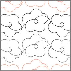 the flower pattern is shown in red, white and blue colors with an orange outline