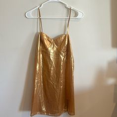 Gold Slip Dress Anthropologie Lightweight Small Retails For 98 Gold Dress For Summer Night Out, Gold Sleeveless Mini Dress For Spring, Yellow Fitted Slip Dress For Party, Gold Fitted Sleeveless Slip Dress, Gold Sleeveless Mini Dress For Summer, Chic Yellow Slip Dress For Night Out, Sleeveless Gold Mini Dress For Summer, Fitted Gold Mini Slip Dress, Gold Mini Dress For Summer