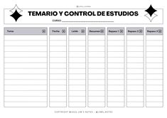 the spanish version of temaro control destudios is shown in black and white