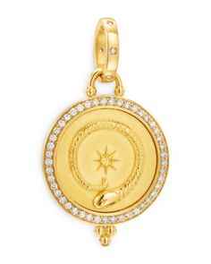 Temple St. Clair 18K Yellow Gold Terra Diamond Disc Pendant Luxury Gold-tone Jewelry With Diamond Accents, Luxury Yellow Gold Coin Pendant Jewelry, Luxury Yellow Gold Jewelry With Coin Pendant, Luxury Jewelry With Coin Pendant, Luxury White Gold Coin Pendant Jewelry, Luxury White Gold Jewelry With Coin Pendant, Luxury Gold Jewelry With Diamond Hour Markers, Mangalsutra Design, Black Beads Mangalsutra