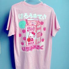 New Sanrio Hello Kitty Strawberry Milk Pink T-Shirt 100% Cotton Size: Xl Pit To Pit Flat Measurement About: 24 Inches Brand New. Pink Cotton Hello Kitty T-shirt, Kawaii Hello Kitty Short Sleeve T-shirt, Casual Pink Hello Kitty T-shirt, Pink Hello Kitty Crew Neck T-shirt, Kawaii Hello Kitty Cotton T-shirt, Pink Hello Kitty Short Sleeve T-shirt, Pink Short Sleeve Hello Kitty T-shirt, Pink Hello Kitty Graphic Tee, Hello Kitty Print Short Sleeve T-shirt For Summer