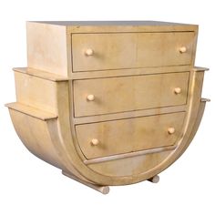 an art deco chest of drawers with three drawers on each drawer and four knobs at the top