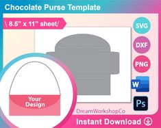 chocolate purse template for photoshopped with the text'create your own design '