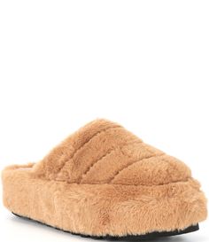 From Free People&#x2C; the Its A Vibe Teddy Platform Slip Ons feature:Faux fur teddy upperSlip-on closureFabric liningRubber outsoleApprox. 3" platform heightImported. Platform Slip Ons, Slides Slippers, Shoe Inspo, Romantic Lace, Lace Insert, Dillard's, Slip Ons, How To Feel Beautiful, Flat Shoes Women