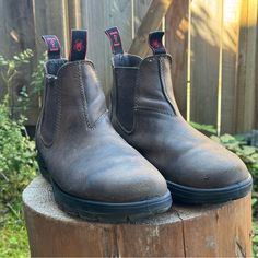 Redback “Great Barrier” Chelsea Boots In Great Condition. Recently Cleaned And Re-Waterproofed With Otterwax Boot Wax; These Boots Have A Ton Of Life Left In Them. Casual Chelsea Boots With Steel Toe, Outdoor Boots With Red Sole And Round Toe, Casual Chelsea Boots With Round Toe, Casual Outdoor Boots With Red Sole, Casual Boots With Red Sole For Outdoor, Casual Slip-on Work Boots With Reinforced Heel, Casual Boots With Red Sole And Closed Toe, Casual Closed Toe Boots With Red Sole, Redback Boots