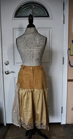 Spiegel, Golden Tan, Soft Suede, Eyelet Banana Republic, Upcycled ,wedding, Western, Festival, Event, Fun Skirt - Etsy Vintage Fitted Wedding Bottoms, Fitted Vintage Bottoms With Attached Cancan, Vintage Fitted Bottoms With Attached Cancan, Fitted Bohemian Skirt With Attached Cancan, Full Length Fitted Bohemian Skirt, Bohemian Fitted Ruffled Skirt, Fitted Bohemian Ruffled Skirt, Bohemian Fitted Bottoms For Wedding, Bohemian Fitted Wedding Bottoms