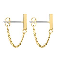 PRICES MAY VARY. [Chain Earrings with Bar for Women] - These simple dangly chain earrings are a perfect combination of casual and formal. Wearing the gold chain earrings with your other stud earrings and cartilage earring for an edgy look or just wearing them alone, you can dress them up or down for different styles. [Chain Earrings Sterling Silver Post Material] - This pair of small chain earrings is made of high quality 18K gold plated copper and S925 sterling silver post. All of our products Gold Chain Earrings, Cartilage Earring, Drop Dangle Earrings, Threader Earrings, Chain Earrings, Gold Plated Chains, Buying Jewelry, Minimalist Earrings, Elegant Gift