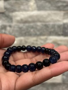 8mm Dark Navy Blue beaded bracelet with Black beads. Blue Beaded Bracelets, Dark Navy Blue, Black Beads, Navy Blue, Jewelry Bracelets, Bracelet, Navy, Beaded Bracelets, Gift Card