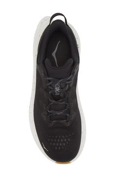 This all-purpose training shoe is updated with a single-layer mesh upper, a sock-like bootie and ghillie lacing to deliver a secure, well-balanced ride. The speckled regrind midsole and gum-rubber outsole are designed for lateral side-to-side movement so you easily transition from street to studio floors. Removable insole Neutral: provides soft, even cushioning with an emphasis on comfort during any activity Lace-up style Cushioned footbed Textile and synthetic upper/synthetic lining and sole Im Black Trail Running Shoes For Jogging, Sporty Black Trail Running Shoes, Breathable Mesh Lace-up Walking Shoes For Training, Black Running Shoes With Ventilation For Errands, Black Mesh Trail Running Shoes For Training, Black Running Shoes With Breathable Mesh For Casual Use, High-top Running Shoes With Laces For Training, High-top Running Shoes With Ventilation, Training Running Shoes With White Sole And Laces