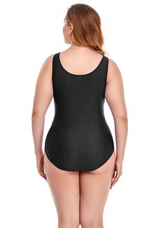 Plus Size Tank Leotard with Scoop Neck Bodysuit Solid One-piece Smoothing Leotard, Smoothing One-piece Leotard, High Stretch Scoop Neck Bodysuit For Swimming, Stretch Sleeveless Unitard For Swimming, Sleeveless Stretch Unitard For Swimming, Black Second-skin Leotard With Scoop Neck, Black Scoop Neck Second-skin Leotard, Stretch Scoop Neck Bodysuit For Swimming, Stretch Bodysuit With Scoop Neck For Swimming