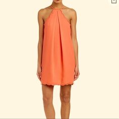 Trina Turk Women's Vine Pleat Front Tank Dress Size 10 Coral Purple Silk Dress, Lace Halter Dress, Black Silk Dress, Twisted Dress, Designer Midi Dresses, Trina Turk Dresses, Coral Dress, Midi Sheath Dress, Fabulous Dresses