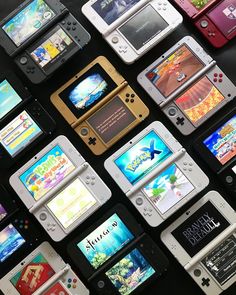 many different types of nintendo wii games on display