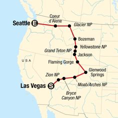 the route map for seattle to las vegas