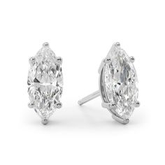 Show off your elegant taste in style when you wear these luxe marquise-cut diamond solitaire stud earrings in white gold. Fashioned in 14K white gold Each earring showcases a 1/2 ct. marquise-cut diamond solitaire. Dazzling with 1 ct. t.w. of diamonds These post earrings secure comfortably with friction backs. Elegant Marquise Diamond White Diamond Earrings, Brilliant Cut Marquise Diamond Earrings For Formal Occasions, Luxury Marquise Diamond Earrings For Formal Occasions, Elegant White Gold Marquise Diamond Earrings, Elegant Marquise White Gold Diamond Earrings, White Marquise Earrings For Formal Occasions, Elegant Marquise Diamond Earrings For Anniversary, Elegant Platinum Earrings With Single Diamond, Modern Marquise Earrings For Formal Occasions