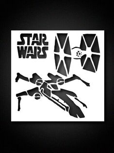 the star wars sticker is shown in black and white