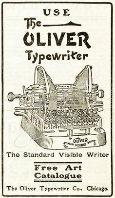 an old typewriter advertisement for the oliver typewriter