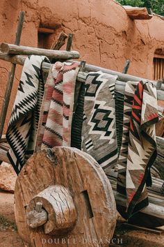 Traditional blankets, blanket patterns, and Navajo weavings have an indelible role in the Double D Ranch story. They inspired the original blanket coats for which we became known and launched us on this journey, and they’ve consistently provided aesthetic inspiration throughout decades of design. We hold a reverence for weaving as an artform and we are beyond excited to share these cherished pieces with y’all online and in the Fort Worth flagship store. affiliation: Navajo materials: wool vintage condition no holes or tears wear to edges overall wear commensurate to age style: HT146 in stock All returns on jewelry are subject to exchange or store credit only Native American Textiles, Navajo Aesthetic, Montana Ranch House, Southwest Aesthetic, Blanket Coats, Navajo Weaving, Double D Ranch, Navajo Rugs, Blanket Coat