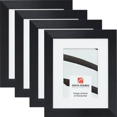 four black and white frames are shown with the same color as the frame on each one