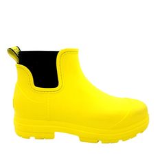 New Without Box, Never Worn, Ugg Droplet Rain Boot Platform Yellow Black Women's 910. Embrace The Rain In This Puddle-Ready Boot Featuring A Hardy Rubber Shell And Flexible Neoprene Collar. The Moisture-Wicking Textile Lining Is Made From A Wool-Rich Blend That's Crafted To Feel And Wear Like Genuine Shearling. 1/2" Heel, 1 1/8" Platform,5 1/2" Shaft Waterproof: Protects Against Rain, Puddles And Slush To Keep Feet Dry In Wet Conditions Cushioned Eva Footbed Removable Insole Textile Upper/Uggplu Yellow Round Toe Rain Boots For Spring, Casual Yellow Rain Boots For Spring, Casual Yellow Rain Boots, Store Shelves, Womens Rain Boots, Boots Womens, Rain Boot, Winter Rain, Ugg Shoes