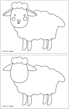 two pictures of sheeps with different faces