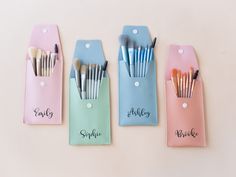 Personalized makeup brush kits are a cute gift for bridesmaids, the maid of honor or any woman in your bridal party. This case includes 8 pcs.  It is convenient to bring everywhere. It is a perfect travel partner. This is the perfect gift for makeup lovers! They will be overjoyed to receive this suitable gift and think of you every day when they put on makeup! A perfect set of brushes, suitable for young people starting their own makeup series! Products of The Lyon Boutique --- D E T A I L S --- * Brush Material: Nylon * Used with: sets & kits * Handle Material: Metal * Products contain: 8 makeup brushes + makeup bag * Can be customized ---H O W T O O R D E R --- * Select the Makeup brush set color * In the Personalization box, write your personalization as example * Proceed to Checkout Bi Personalized Makeup Brushes, Makeup Brush Travel Case, Gifts For Makeup Lovers, Make Up Kits, Makeup Brush Case, Makeup Storage Brushes & Tools, Pink Makeup Brush Set, Makeup Brush Bag, Travel Makeup Brushes