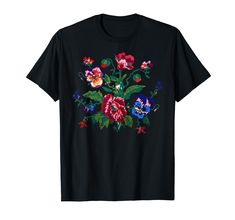 PRICES MAY VARY. This design is a great gift idea for those who love Ukrainian symbols. Lightweight, Classic fit, Double-needle sleeve and bottom hem Ukrainian Symbols, Embroidery Clothing, National Clothes, Ukrainian Embroidery, Embroidery Flowers, Embroidered Flowers, Branded T Shirts, Special Features, Top Styles