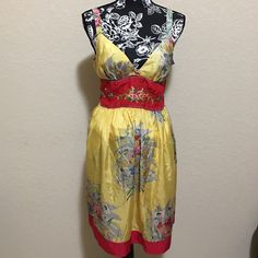 Runs Small. I Was Not Able To Wear It. Questions? Leave A Comment Below! Johnny Was, Red Yellow, Silk Dress, Silk, Yellow, Womens Dresses, Red, Dresses, Women Shopping