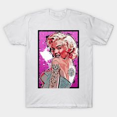 a white t - shirt with an image of marilyn monroe on the front and back